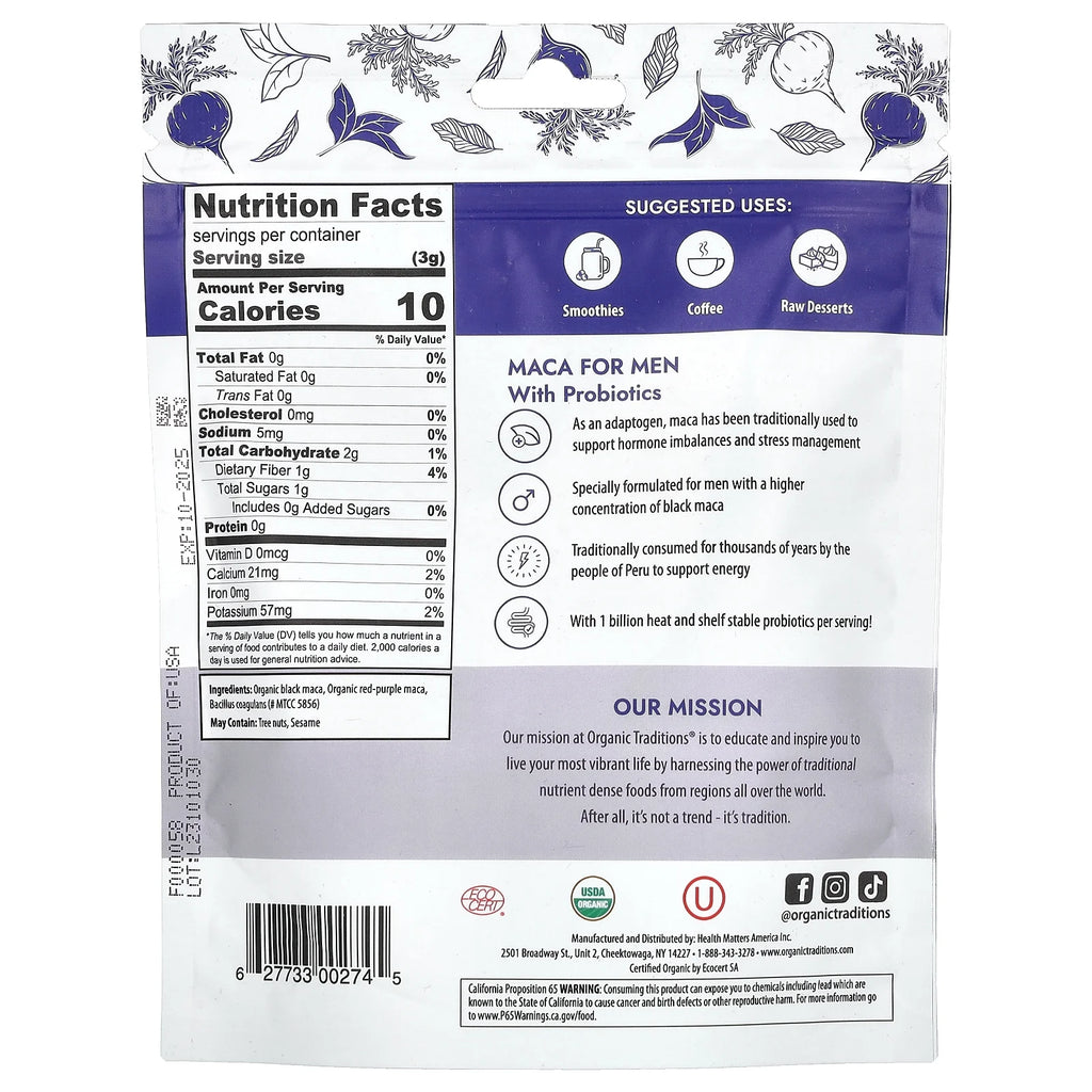 Maca for Men with Probiotics, 5.3 Oz (150 G)