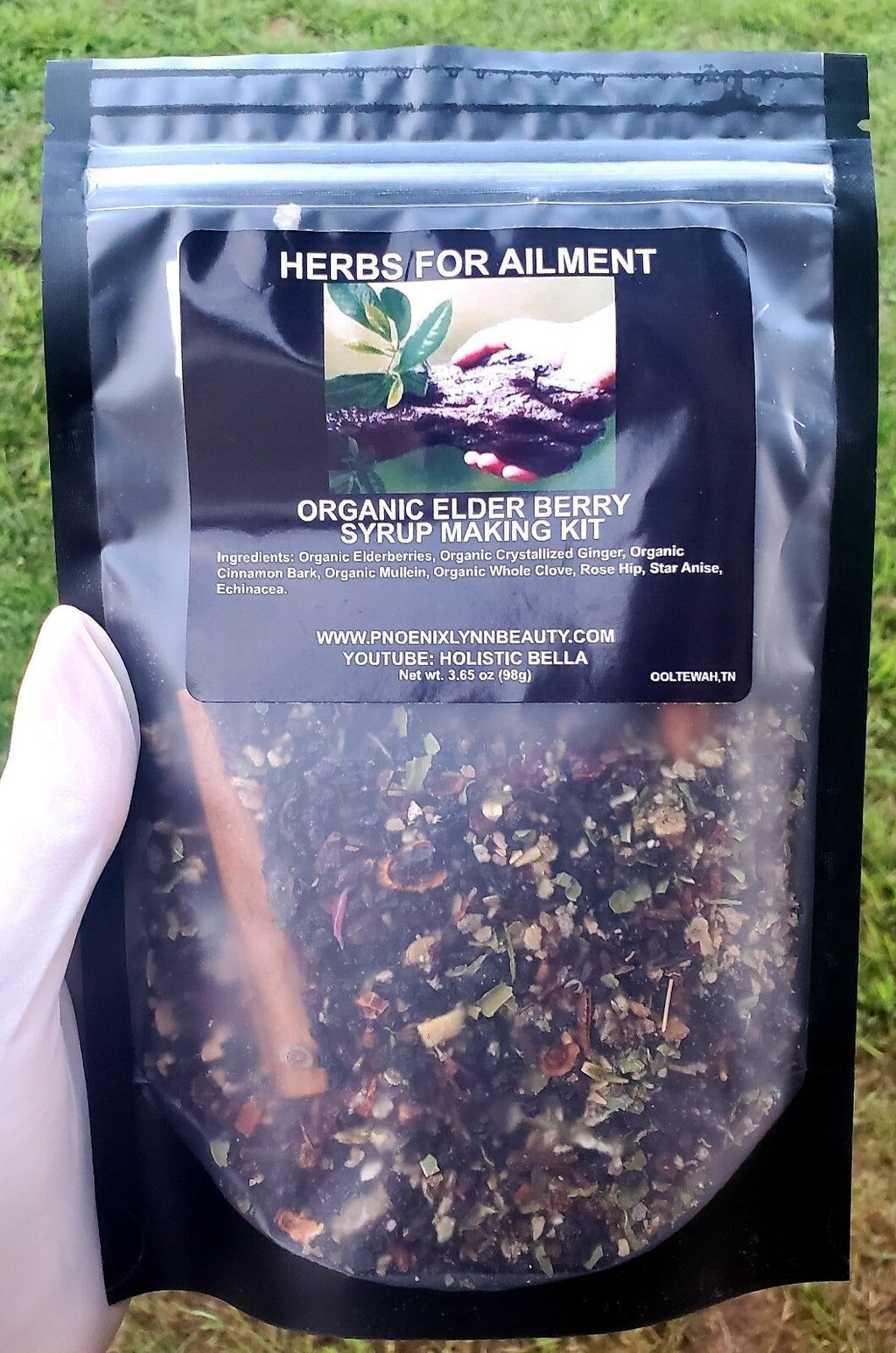 Organic Elderberry Syrup Kit-Organic Ingredients with Brewing Bag 3.65 Oz