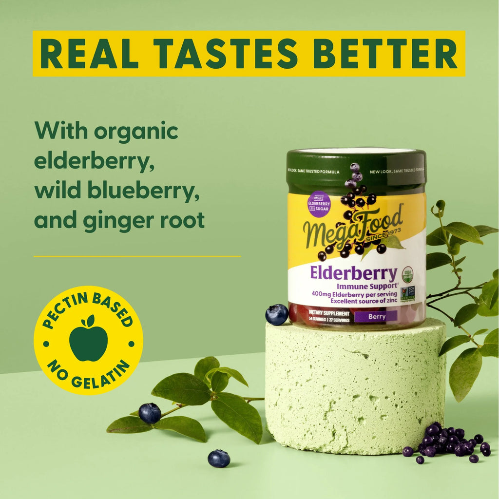 Elderberry Immune Support Gummies - Vegan, Organic, Gluten-Free - 27 Servings