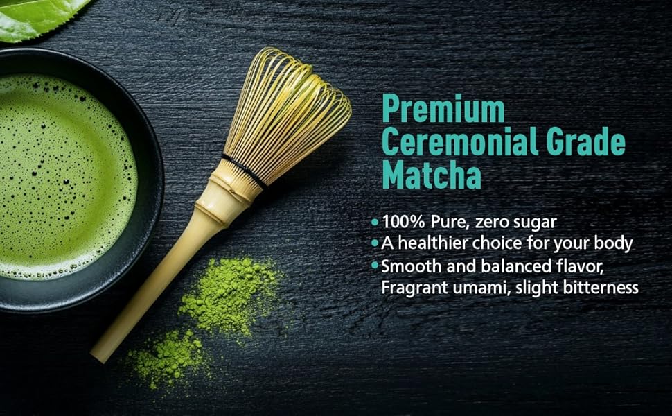 Ceremonial Grade Organic Matcha Green Tea Powder,Premium First Harvest Unsweetened,1 0 0 Pure Matcha ForLattes,Smoothies,and Baking 60g 2.1oz