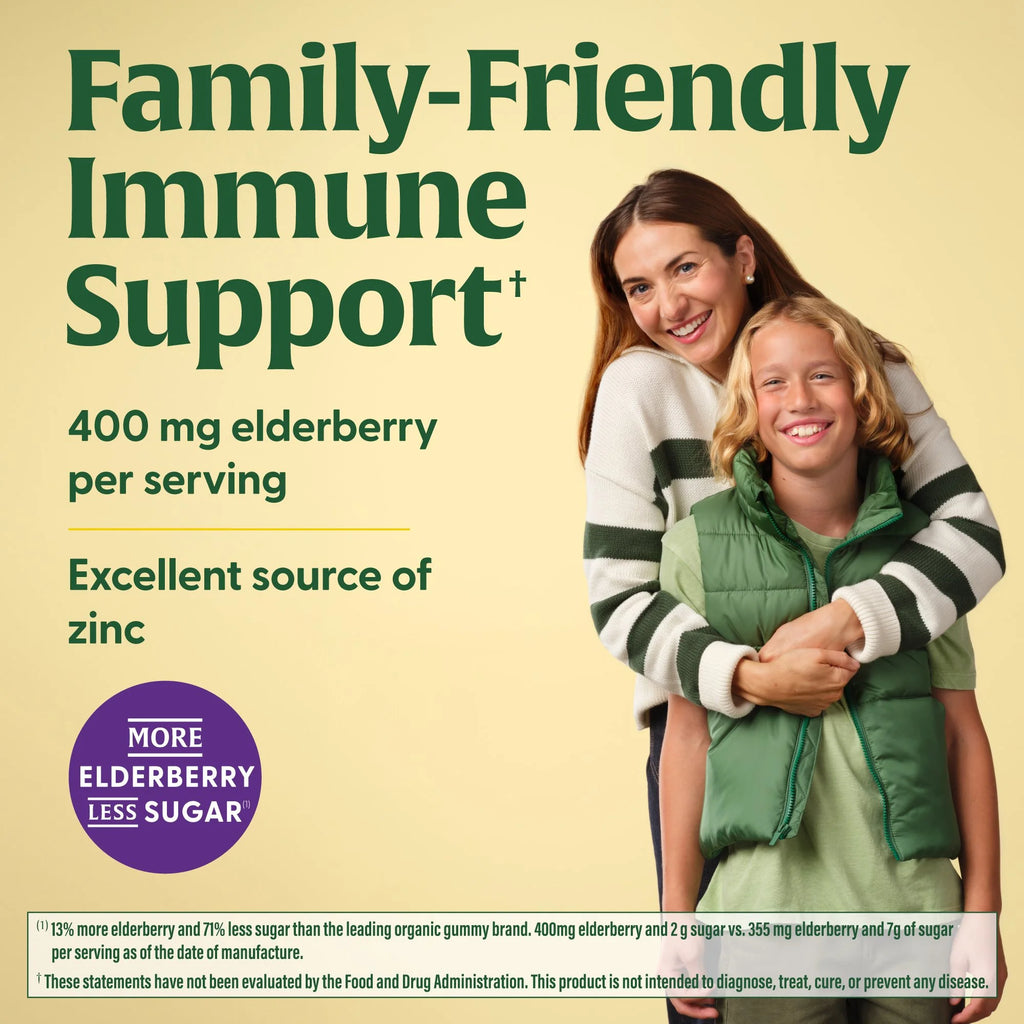 Elderberry Immune Support Gummies - Vegan, Organic, Gluten-Free - 27 Servings