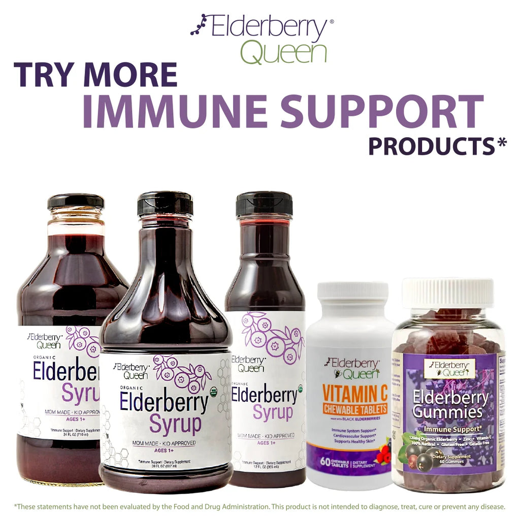 Certified Organic Elderberry Syrup Supplement for Immune Support, 12 Fl Oz