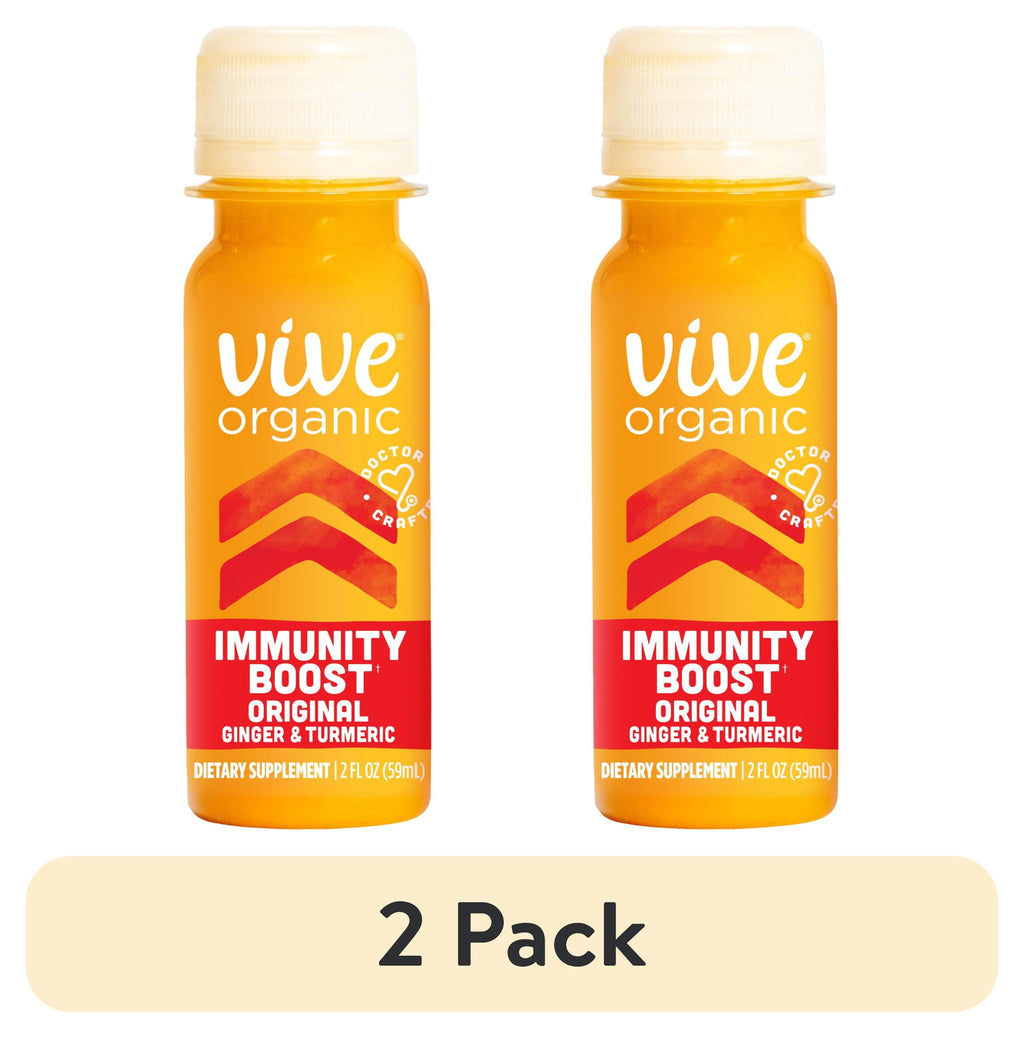 (2 Pack)  Immunity Boost Shot, Original Ginger and Turmeric Wellness Shot, 2 Fl Oz Bottle