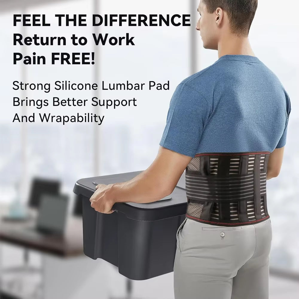 Back Braces for Lower Back Pain Relief with 5 Stays,Breathable Back Support Belt for Men/Women,Anti-Skid Lumbar Support Belt