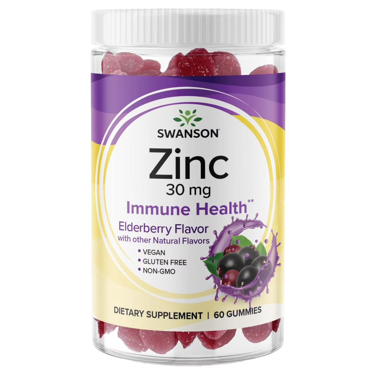 Zinc Gummies - Elderberry 15 Mg 60 Gummies