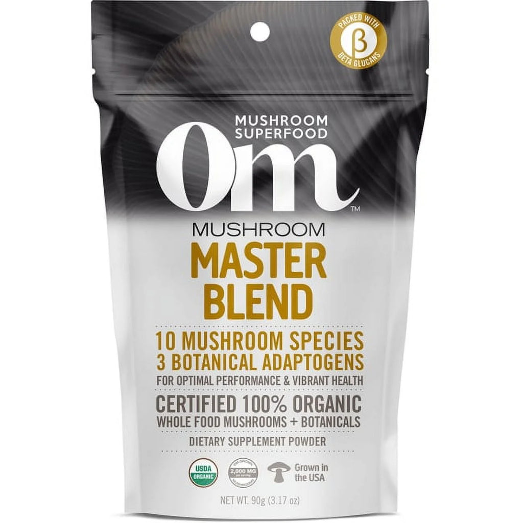 Mushro Superfood Master Blend Mushro Powder Supplement, 3.2 Oz., 34 Servings, 10 Mushro Cplex, Lions Mane, Chaga, Cordyceps, Reishi Extract Adaptogens for Vibrant Health, Immune Support