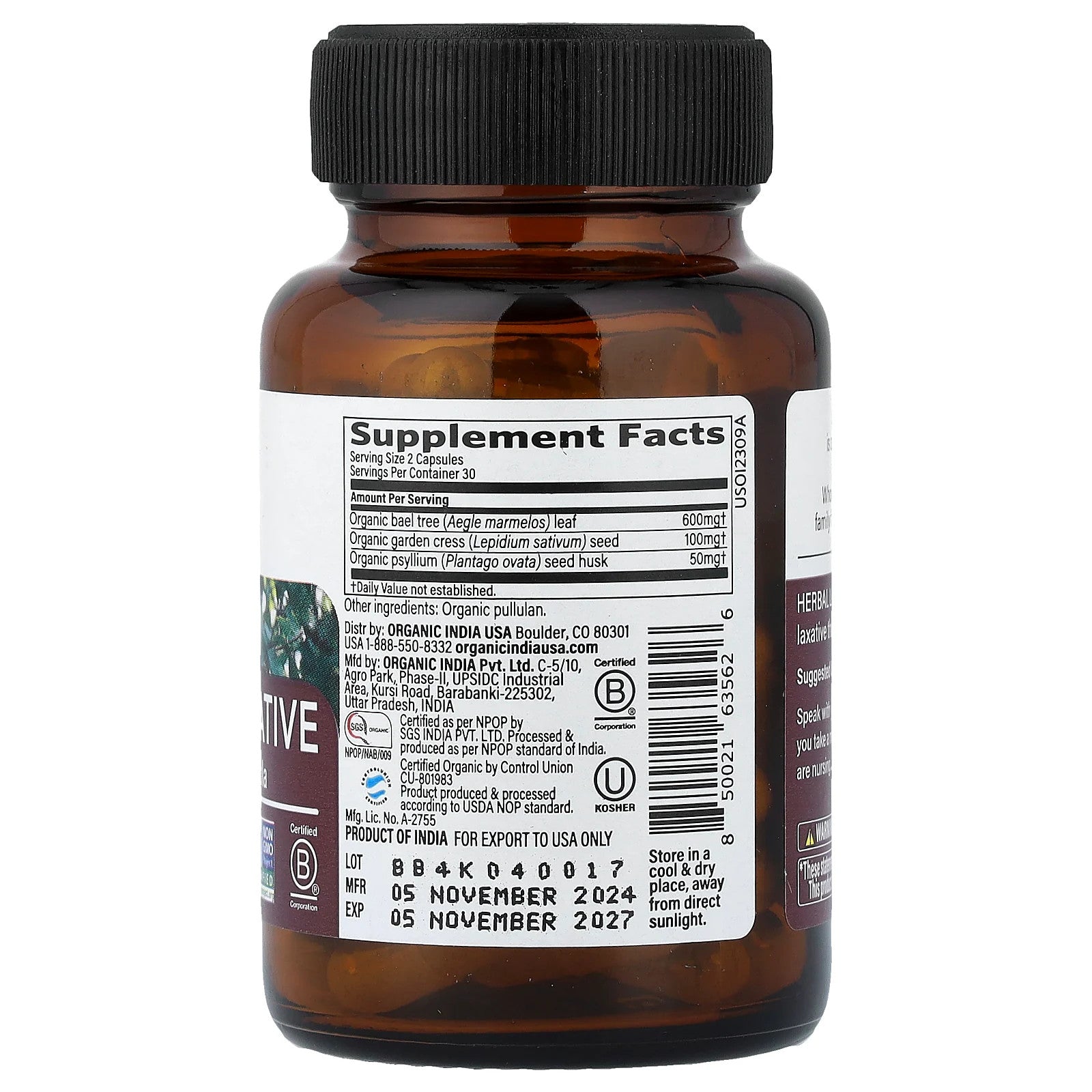 Herbal Laxative, Senna-Free Formula, 60 Veg Caps