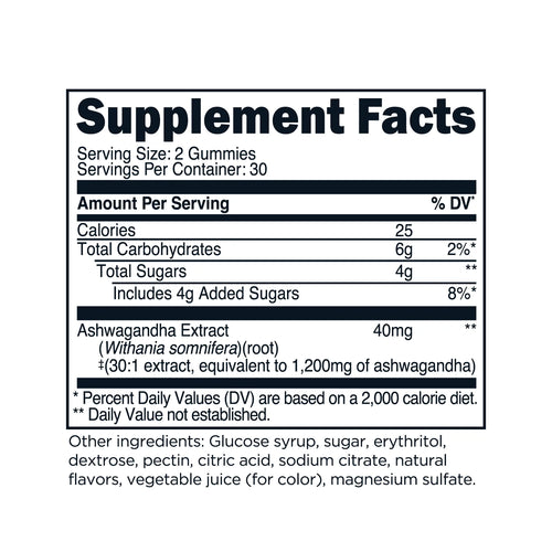 Ashwagandha Gummies 1,200Mg, 60 Gummies - Ashwagandha Herbal Extract Supplement - 30 Servings, Gluten Free, Non-Gmo