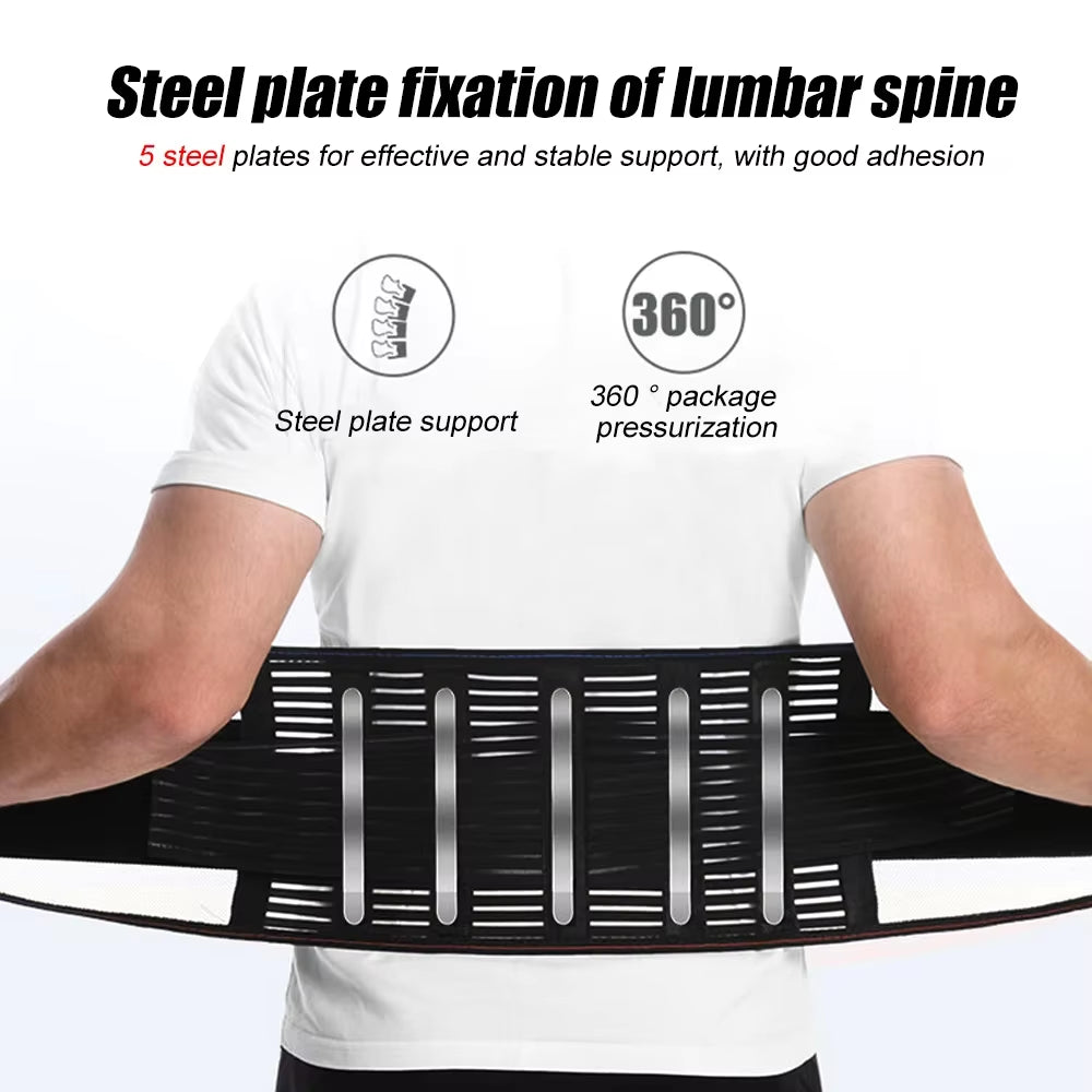 Back Braces for Lower Back Pain Relief with 5 Stays,Breathable Back Support Belt for Men/Women,Anti-Skid Lumbar Support Belt