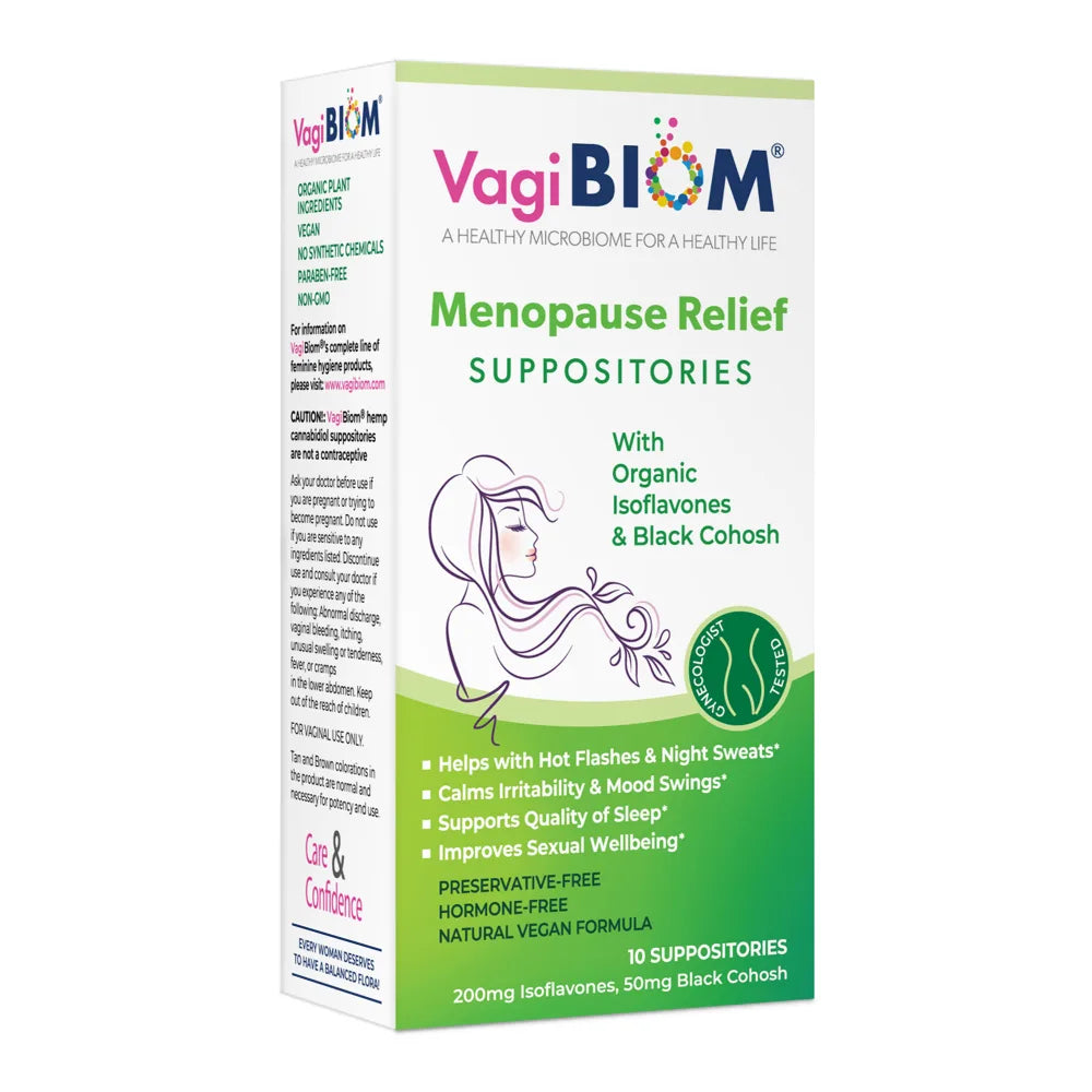 Menopause Relief Suppositories with Organic Black Cohosh and Isoflavones Value Pack of 10 Suppository