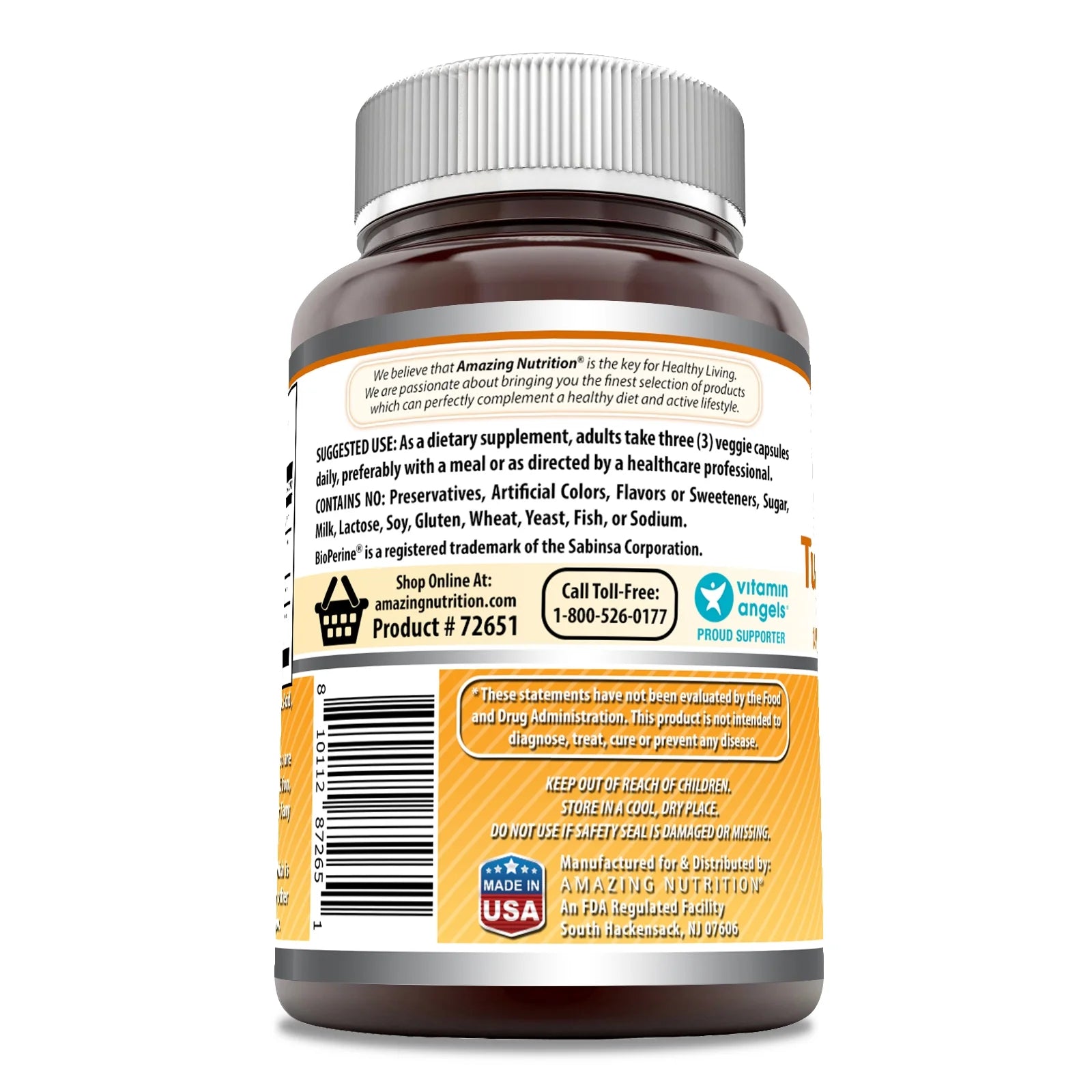 Amazing Formulas Turmeric Curcumin & Ginger with Bioperine 2250 Mg per Serving 90 Veggie Capsules | 30 Servings | Non-Gmo | Gluten Free | Made in USA | Ideal for Vegetarians