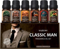 Classic Man Fragrance Oils Set, Mens Essential Oils Set - Pine, Sweet Tobacco, Bay Rum, Cologne, Copaiba, Sandalwood Candle Scents for Candle Making, Soap Making Supplies, Diffuser Oil Scents