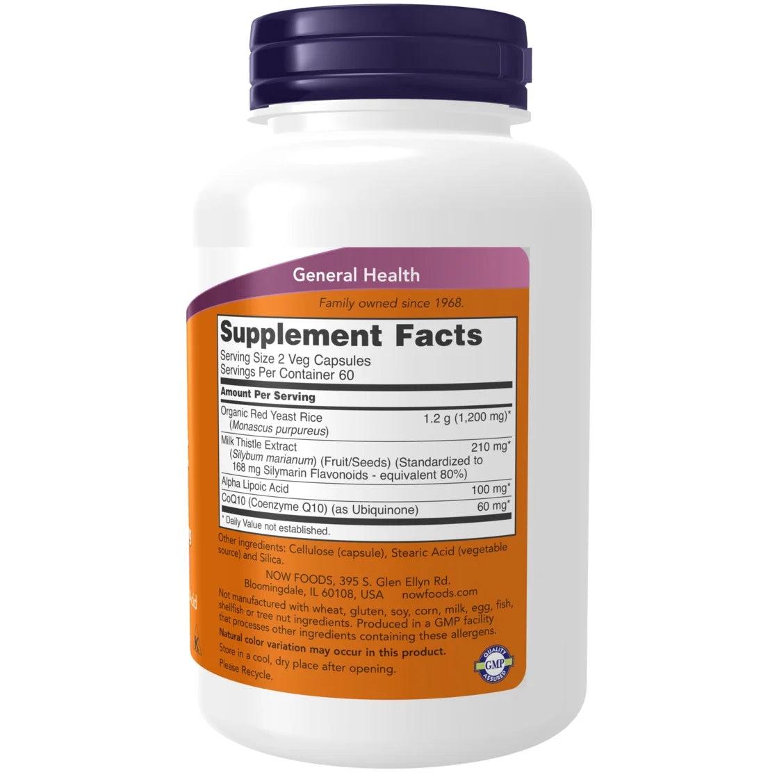 Supplements, Red Yeast Rice with Coq10, plus Milk Thistle & Alpha Lipoic Acid, 120 Veg Capsules