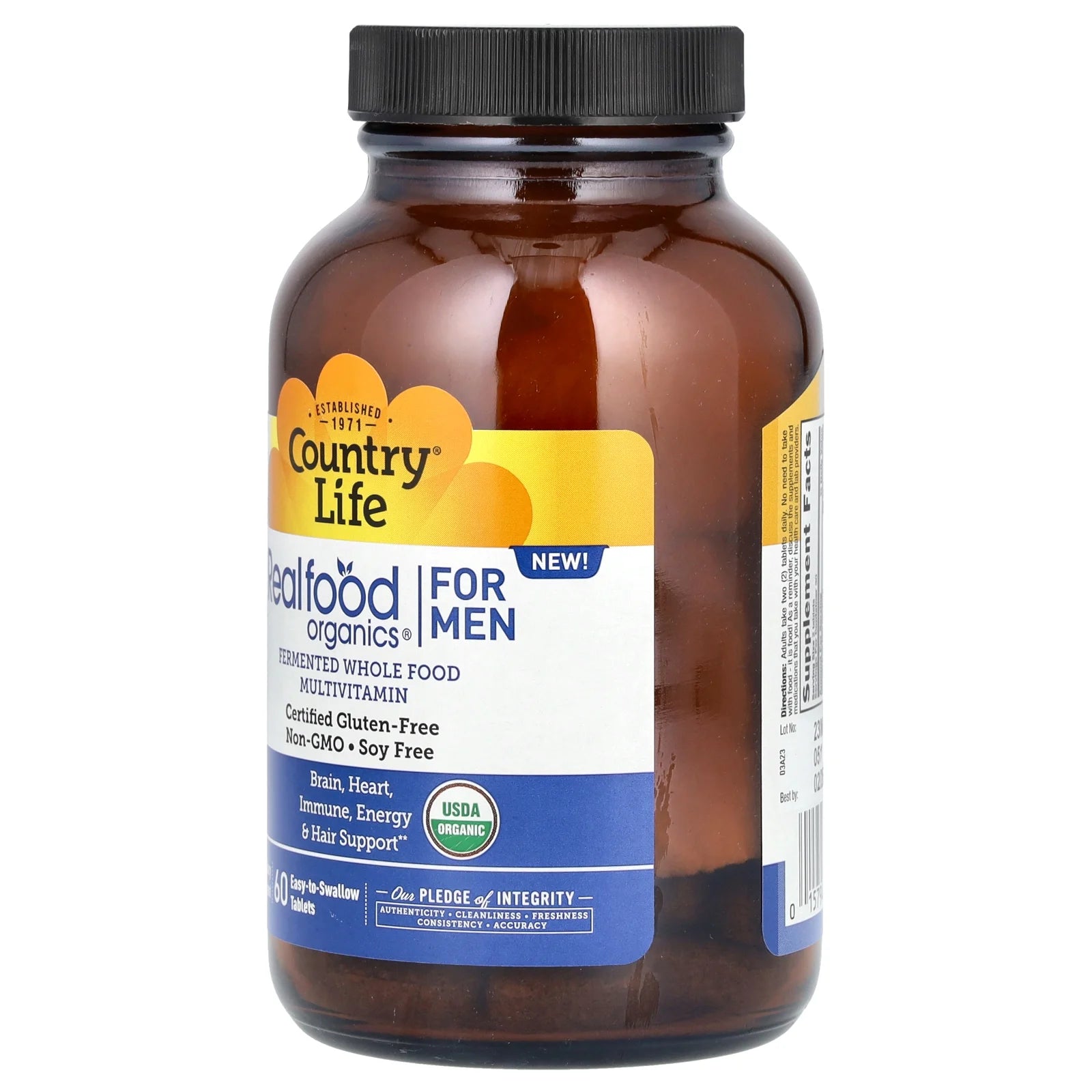 Realfood Organics, Multivitamin for Men, 60 Easy-To-Swallow Tablets