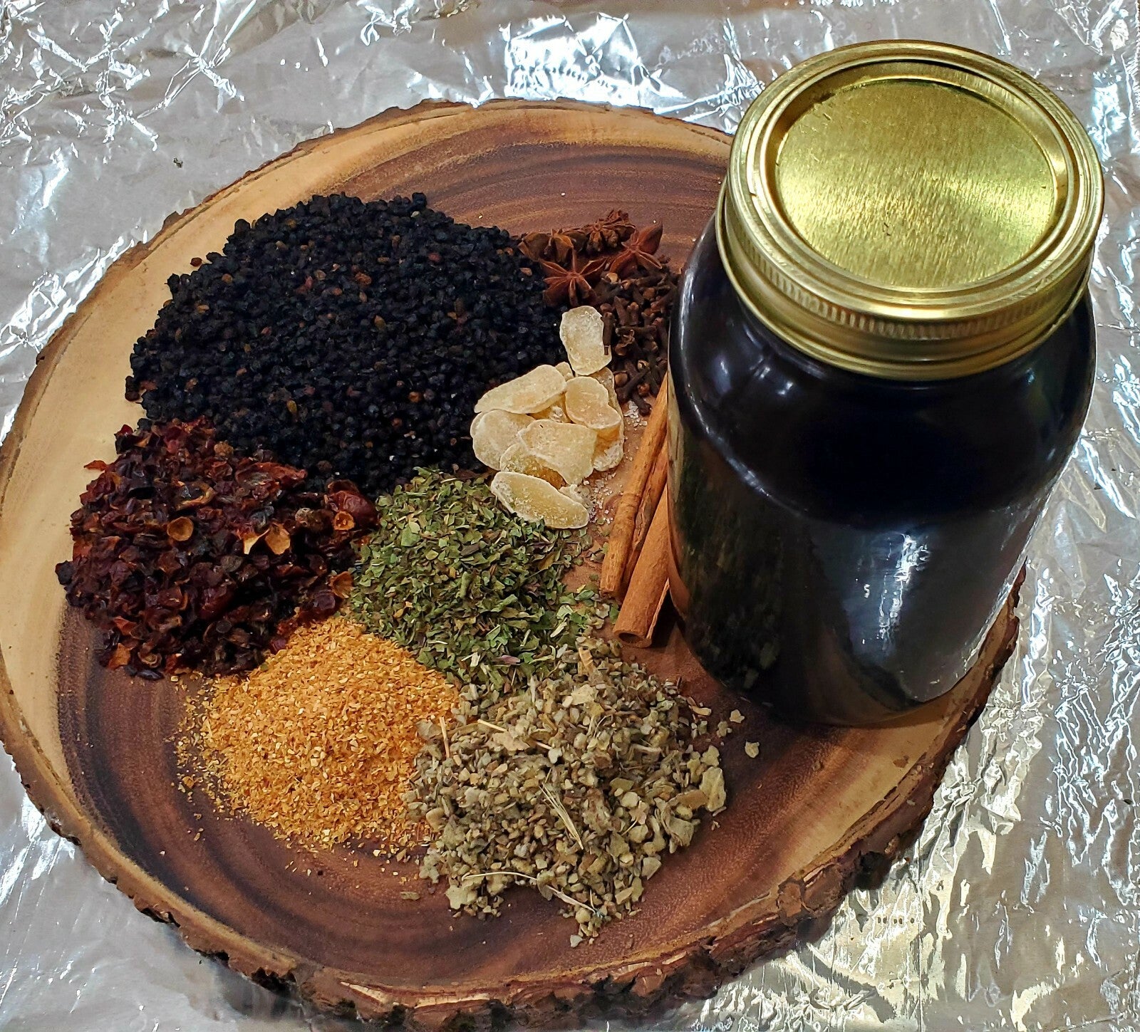 Organic Elderberry Syrup Kit-Organic Ingredients with Brewing Bag 3.65 Oz