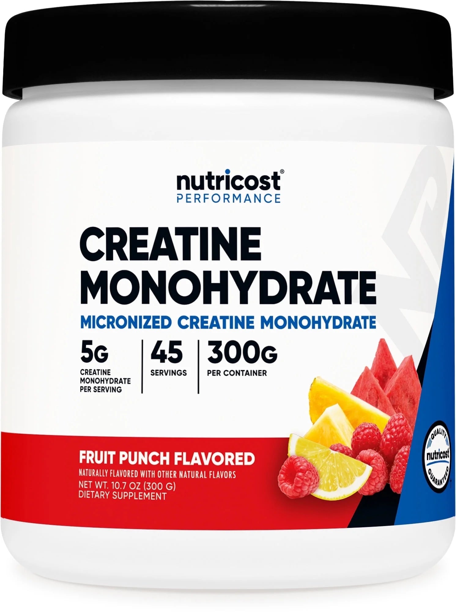 Creatine Monohydrate Powder (Fruit Punch) 300 Grams - Micronized Creatine Monohydrate, 5 Grams per Serving