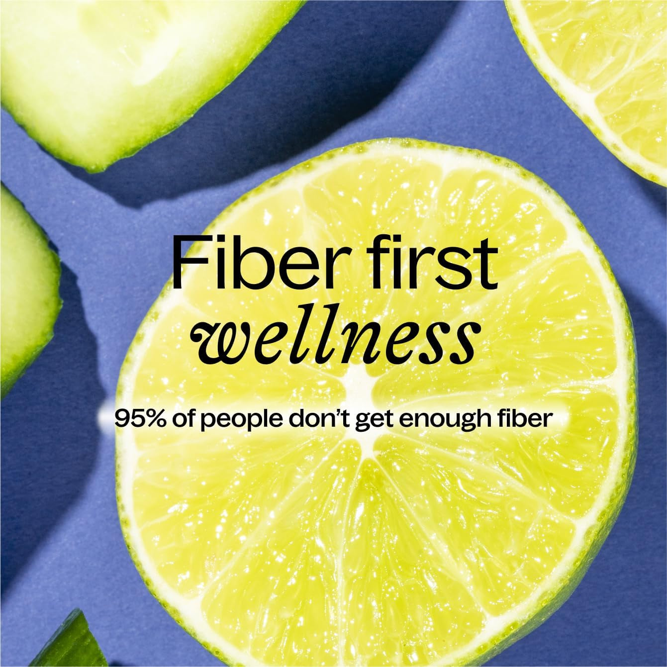 Fiber Supplement for Women & Men – Premium Daily Fiber Powder from Organic Acacia with Added Collagen, Electrolytes & Probiotics – No Bloat, Constipation & Gut Health Support (Cucumber)