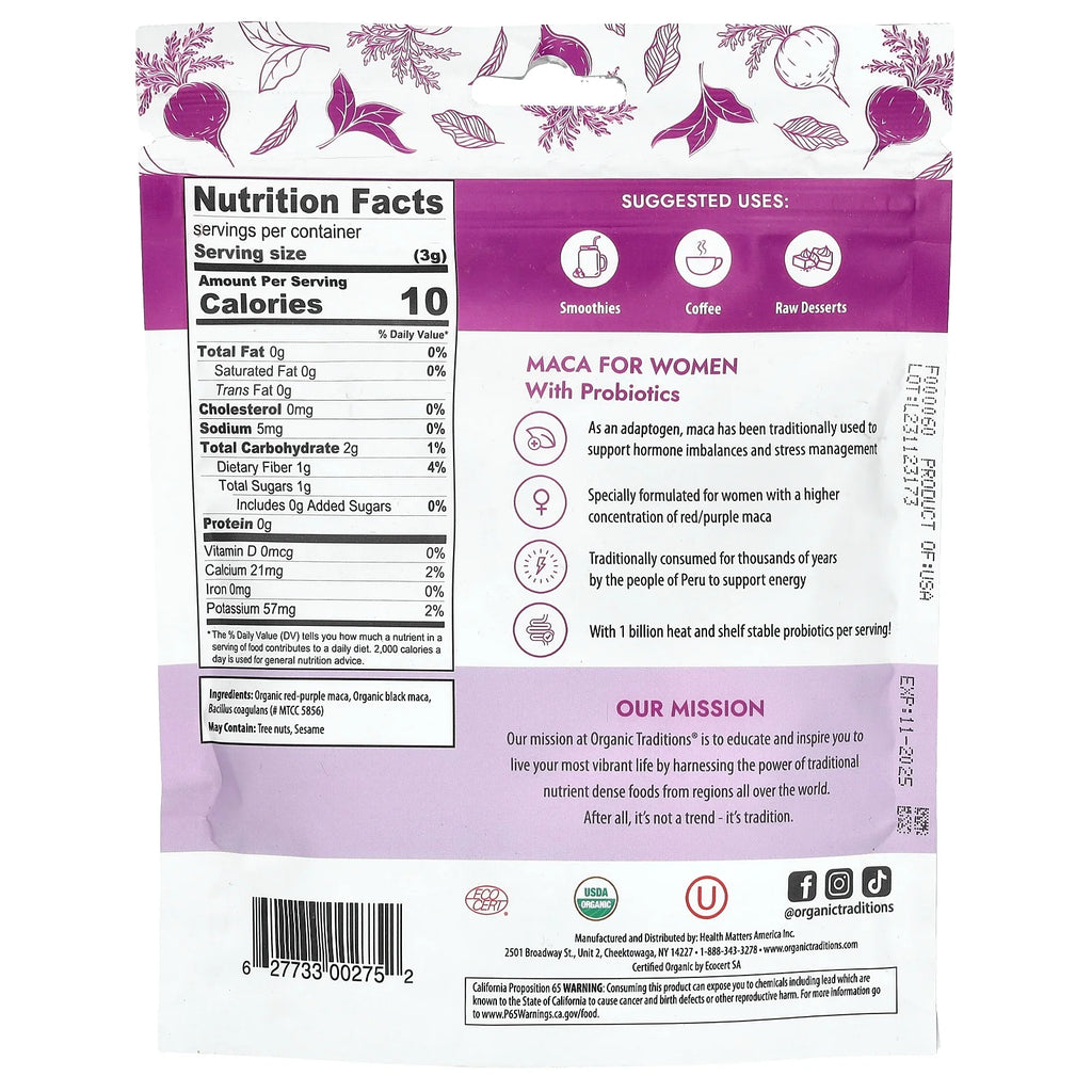 Maca for Women with Probiotics, 5.3 Oz (150 G)