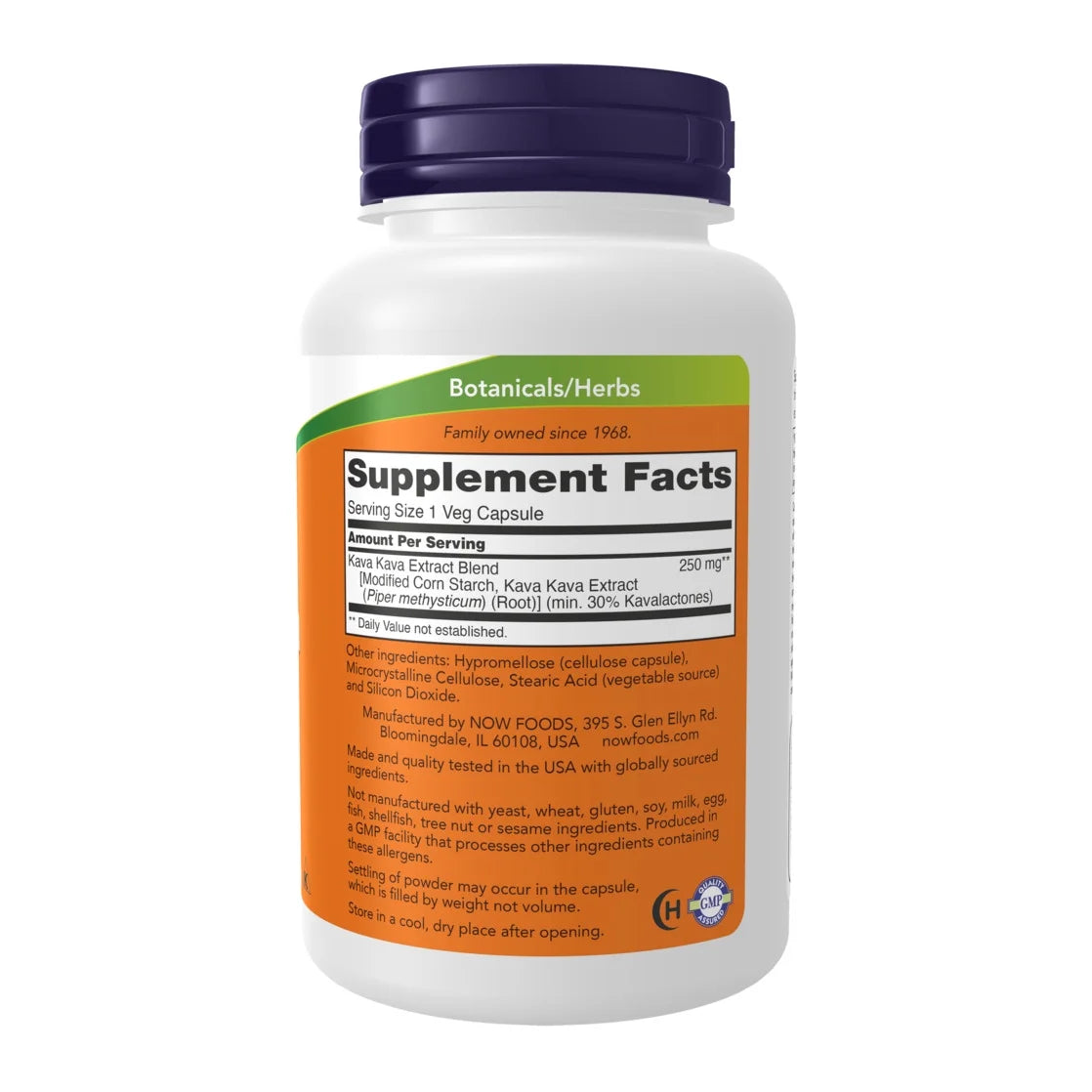 Supplements, Kava Kava Extract 250 Mg, 30% Kavalactones, 120 Veg Capsules