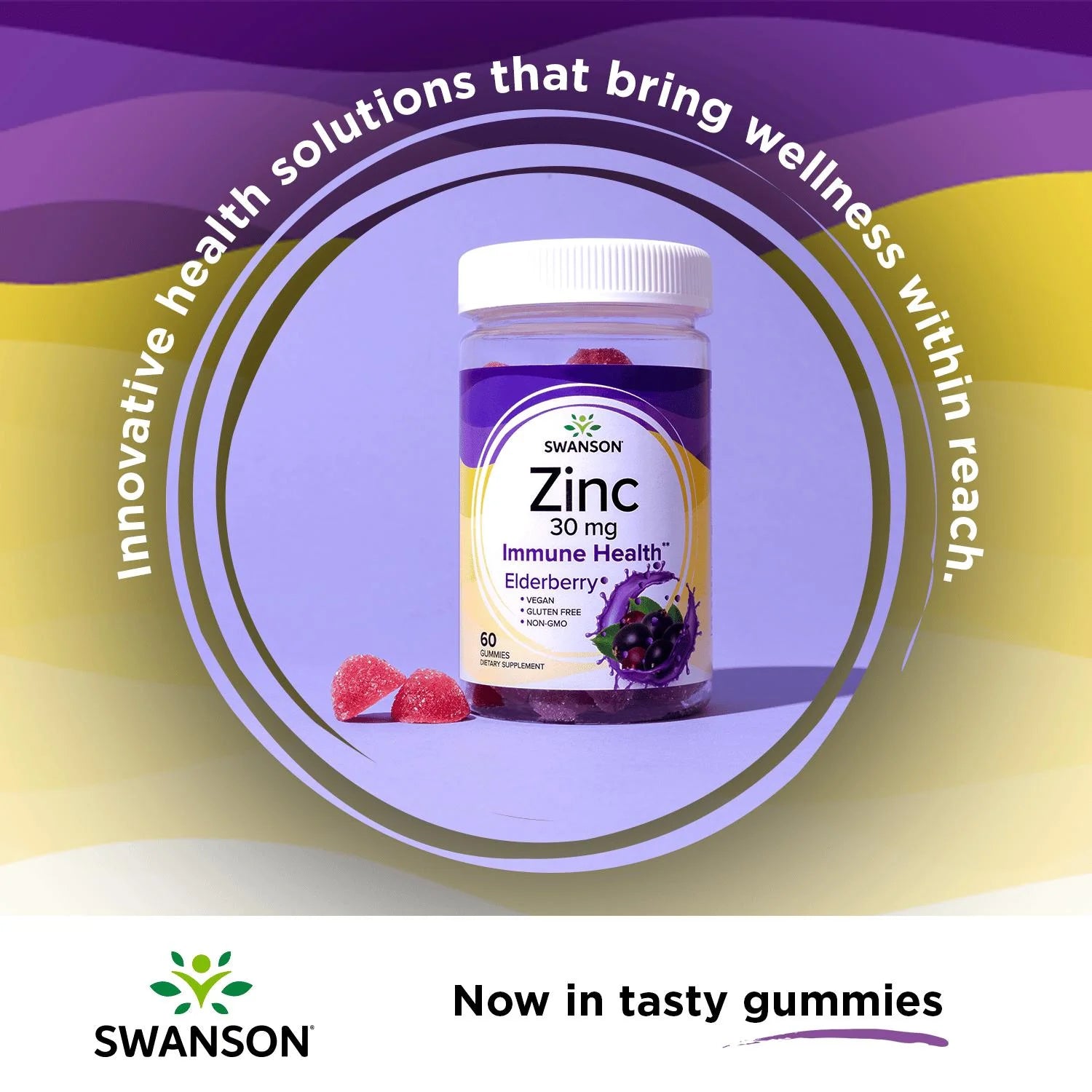 Zinc Gummies - Elderberry 15 Mg 60 Gummies