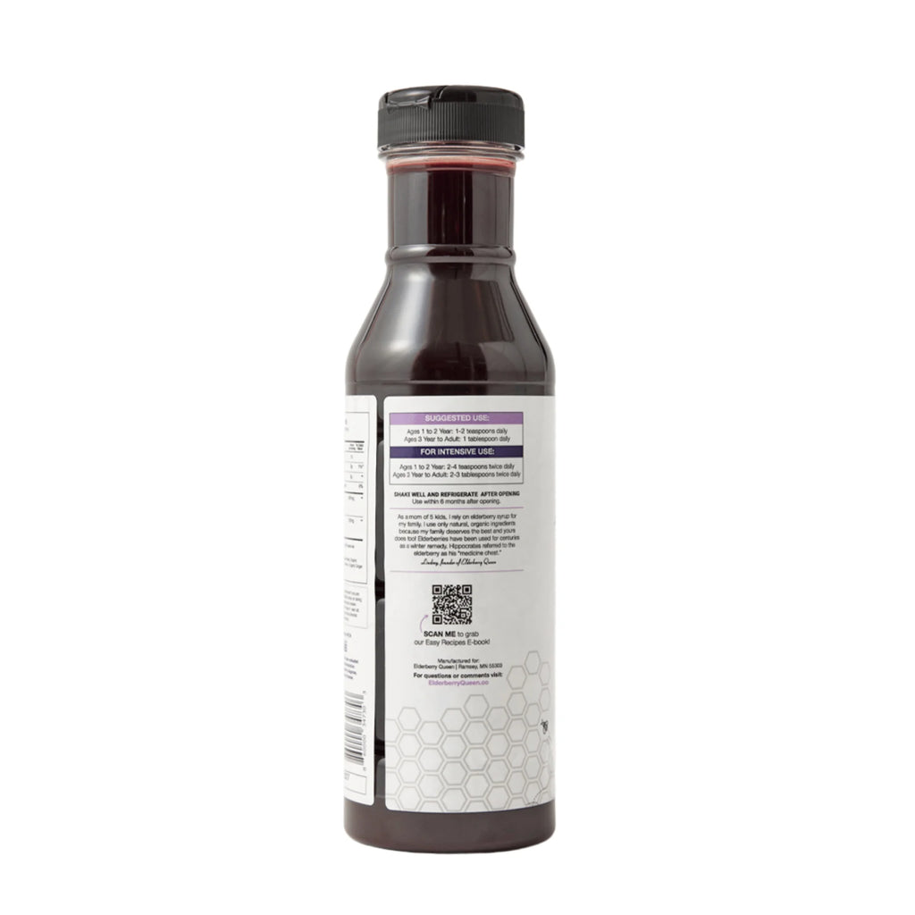 Certified Organic Elderberry Syrup Supplement for Immune Support, 12 Fl Oz