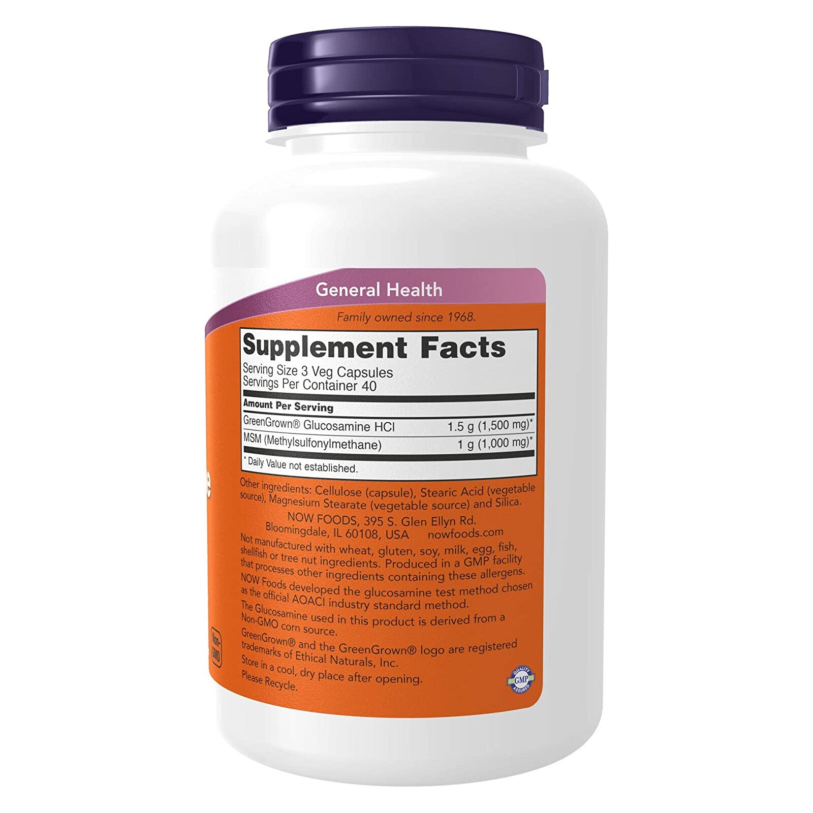NOW FOODS Glucosamine & MSM Vegetarian 120 Veg Capsules