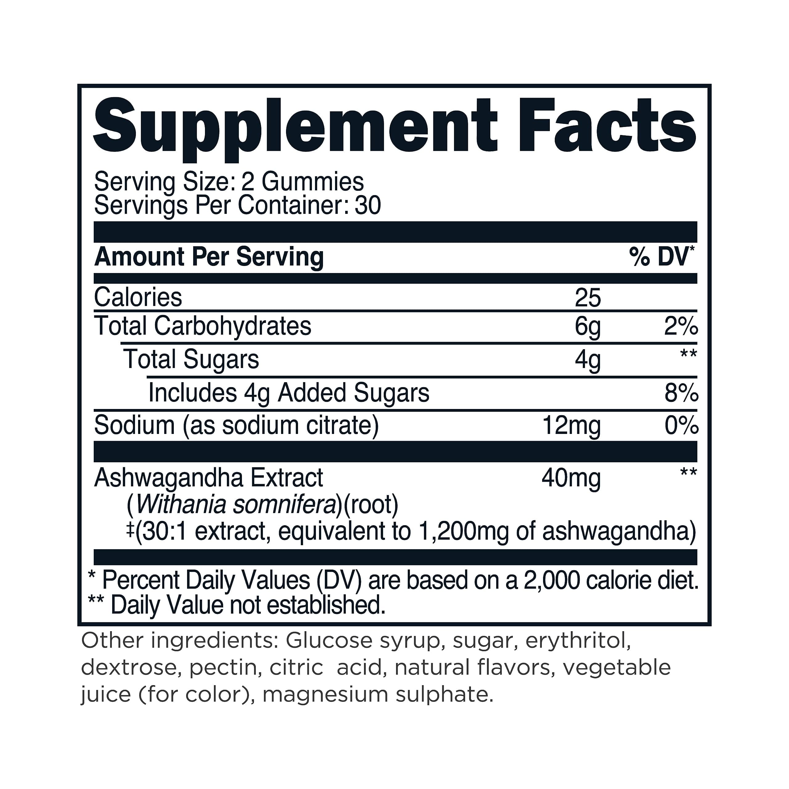 Ashwagandha Gummies 1,200Mg, 60 Gummies - Ashwagandha Herbal Extract Supplement - 30 Servings, Gluten Free, Non-Gmo