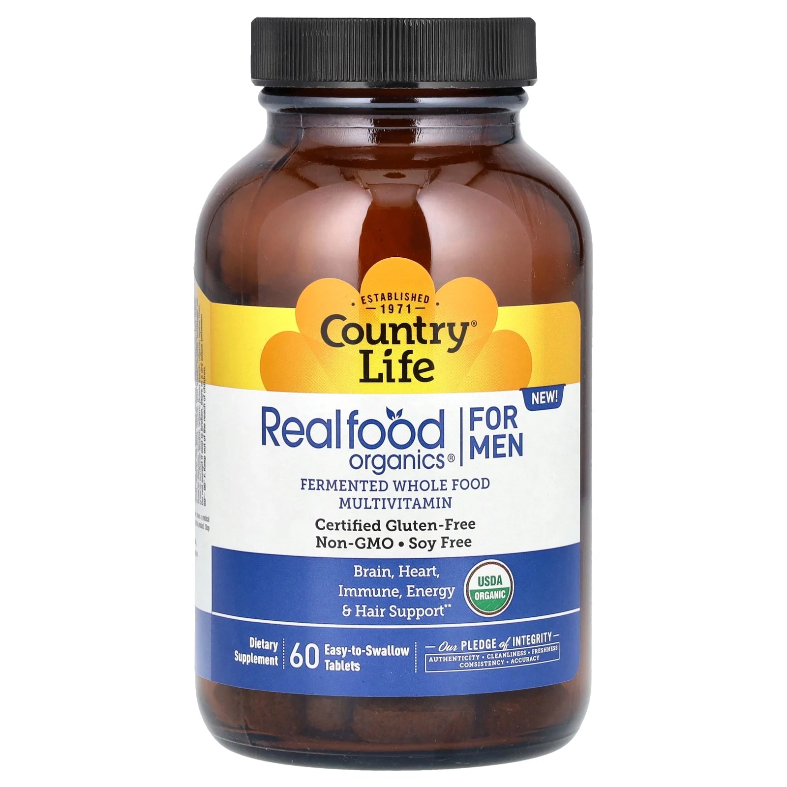 Realfood Organics, Multivitamin for Men, 60 Easy-To-Swallow Tablets