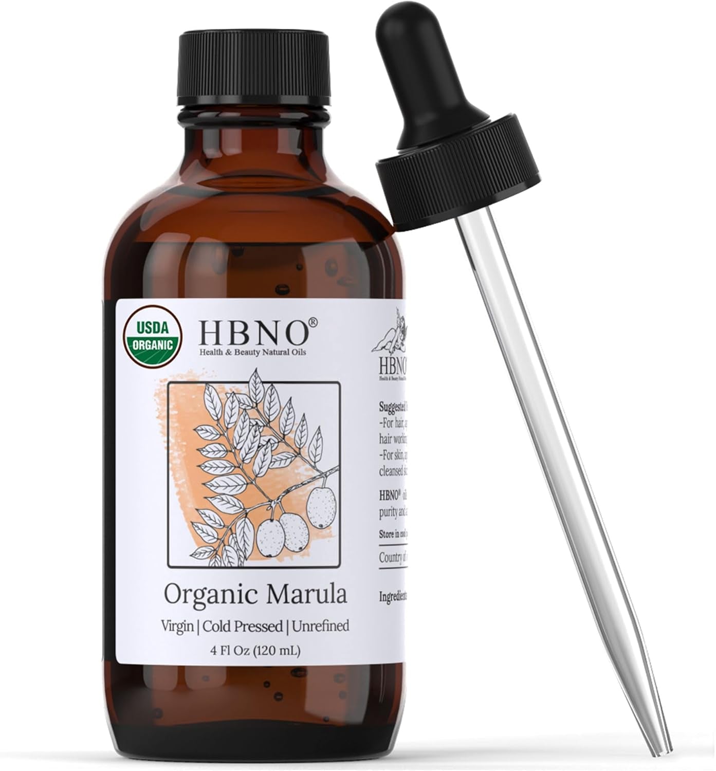 Organic Marula Oil - Huge 4 Oz (120Ml) Value Size - USDA Certified Organic Marula Seed Oil, Cold Pressed for Face, Body, Lips, Shampoo & Conditioner