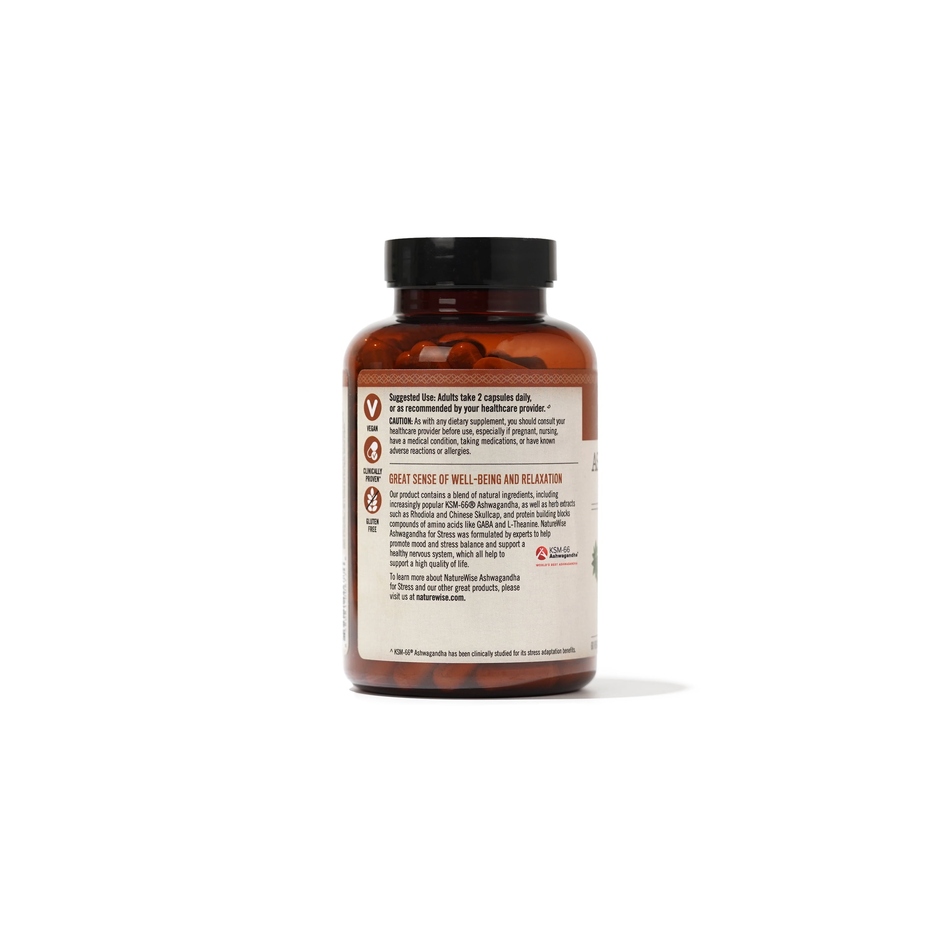Ashwagandha for Stress + GABA & L-Theanine - 60 Capsules[30-Day Supply]