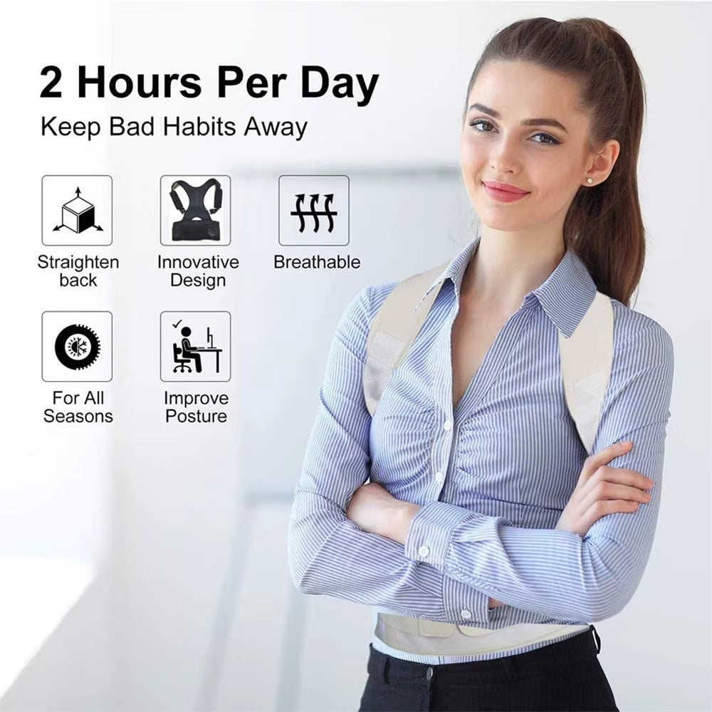 Back Posture Corrector,Magnetic Support for Neck Shoulder Upper & Lower Back Pain Relief,Posture Brace for Cervical Lumbar Spine