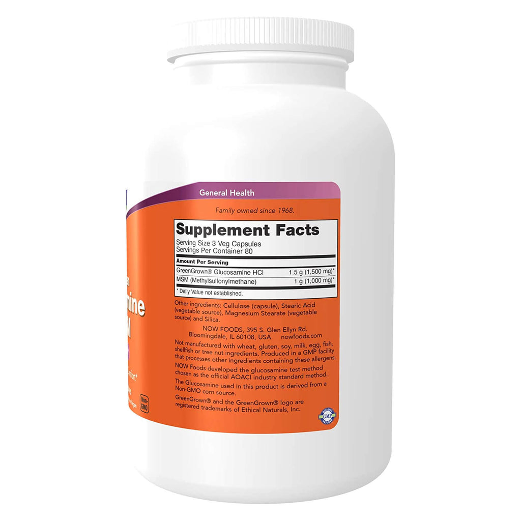 NOW FOODS Glucosamine & MSM Vegetarian 240 Veg Capsules