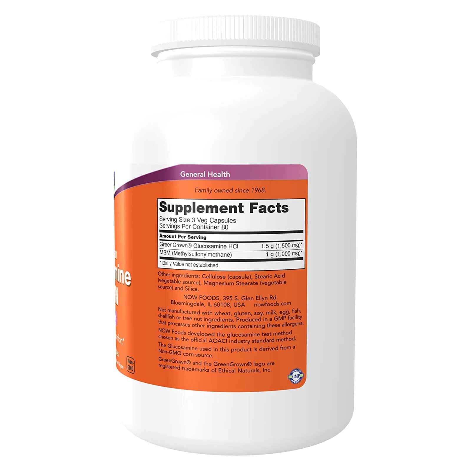 NOW FOODS Glucosamine & MSM Vegetarian 240 Veg Capsules
