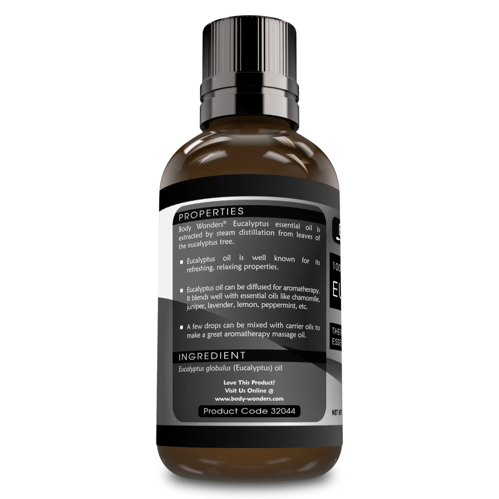 100% Pure Eucalyptus Essential Oil - 2 Fl Oz, Therapeutic Grade Oil - Ideal for Aromatherapy | Made in USA