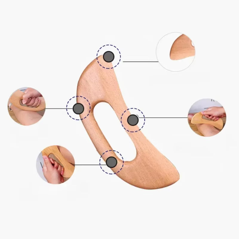 Carbonized Wood Gua Sha Tools anti Cellulite Massage Tool Wood Lymphatic Drainage Paddle Gua Sha Massage Tissue Gua Sha Board