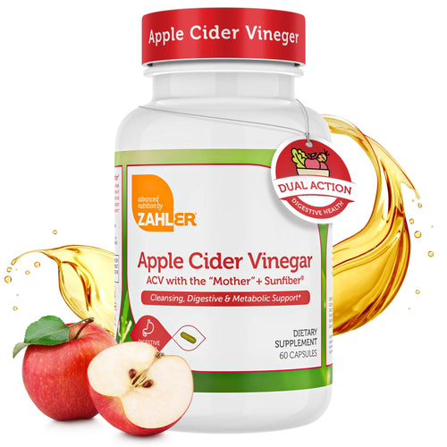 Apple Cider Vinegar Capsules with Fiber Supplement - Cleansing, Digestive and Metabolic Support - Healthy Diet and Appetite - Kosher Apple Cider Vinegar Pills - Non GMO ACV Capsules - 60 Count
