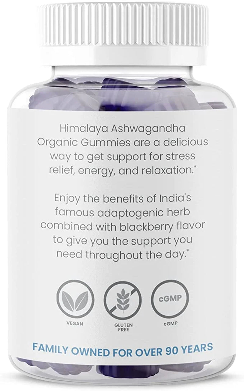 Ashwagandha Organic Gummies, KSM-66, for Stress Relief, Energy & Relaxation, 56 Gummies