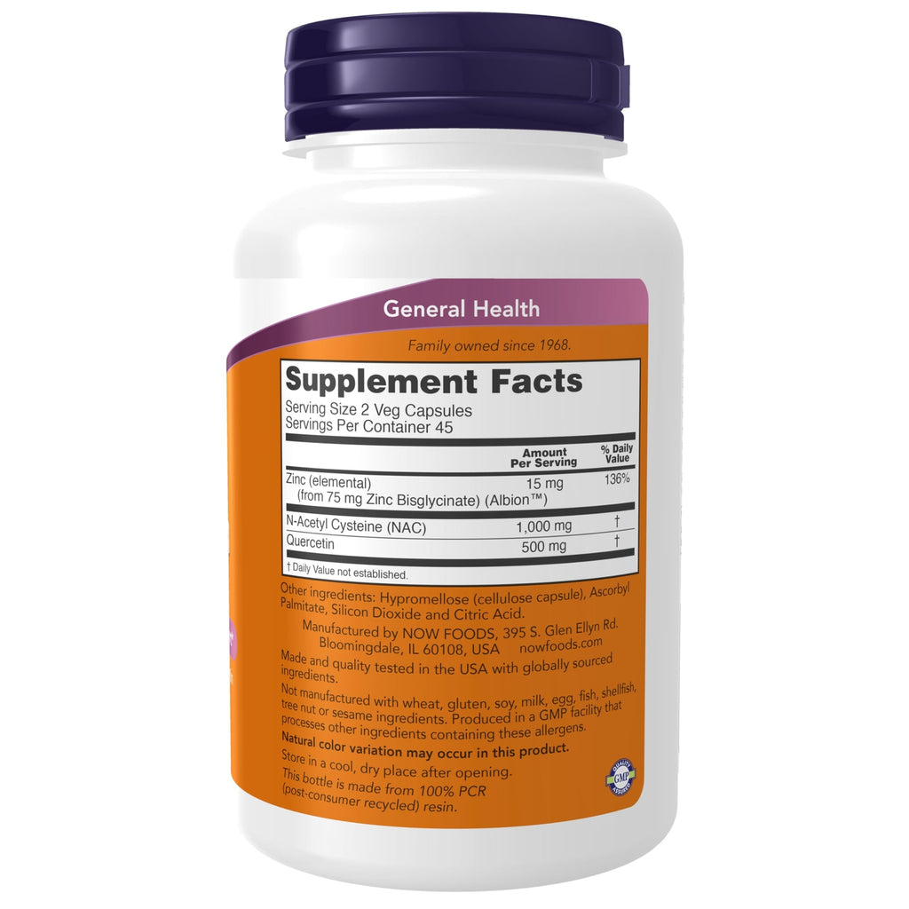 NAC and Quercetin Supplement with Zinc 90 Count for Immune Support