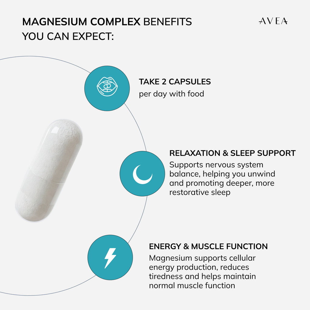 Unlock Your Vitality with AVEA Magnesium Complex - 300 mg of Essential Magnesium for Optimal Health